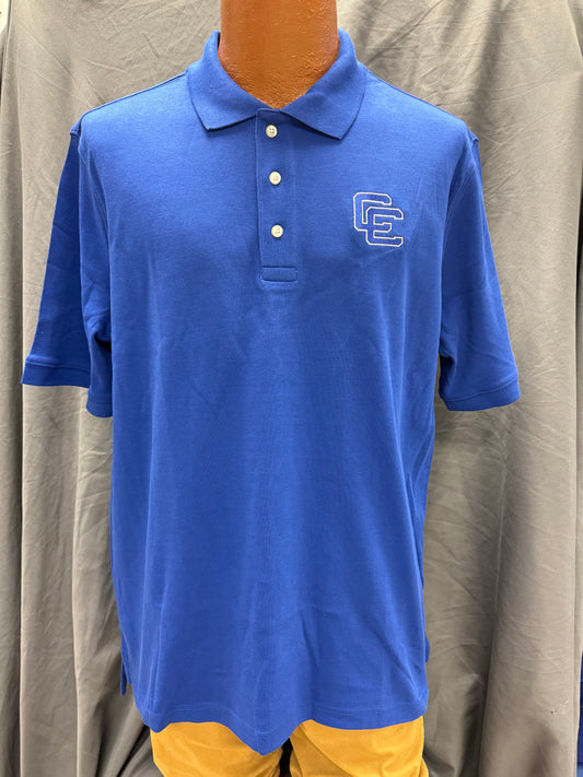 Lands End Interlock Polo- Cobalt