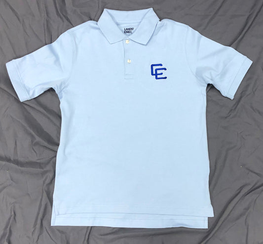 Youth LE Short Sleeve Interlock Polo- Light Blue