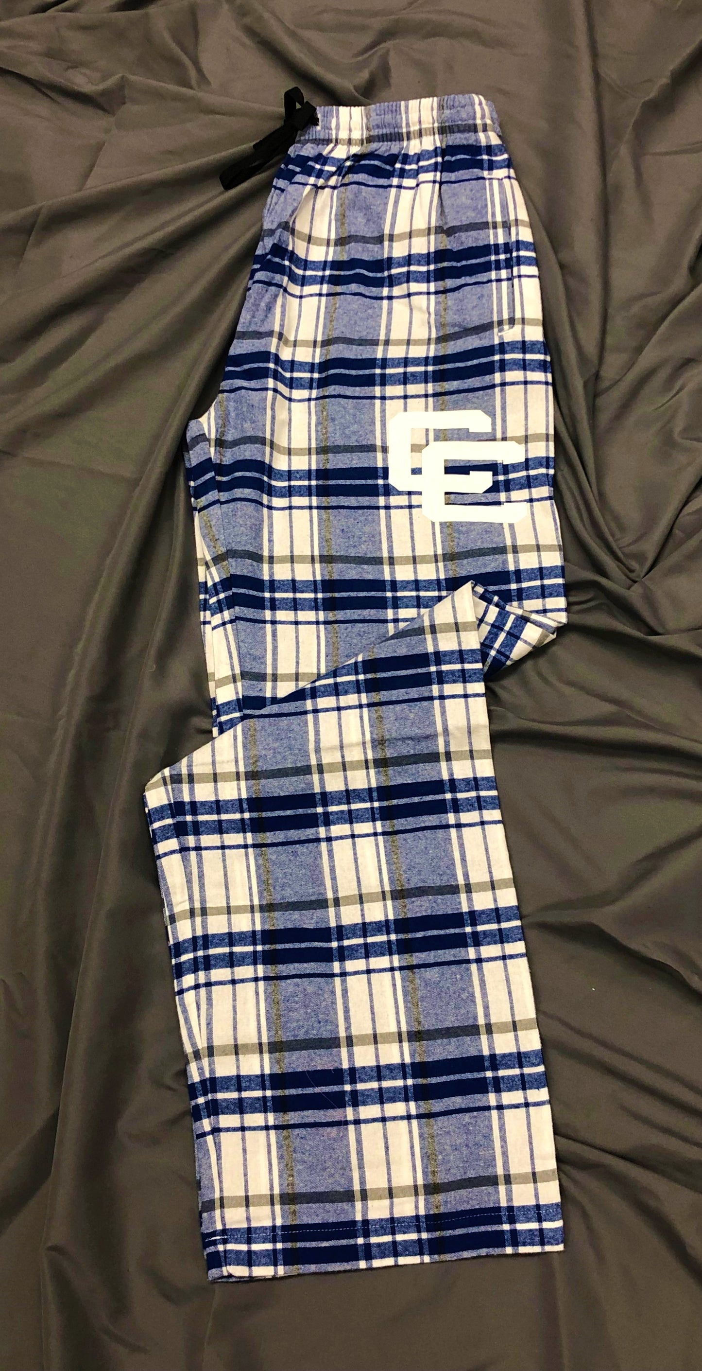 Flannel Pajama Pants- White/Royal