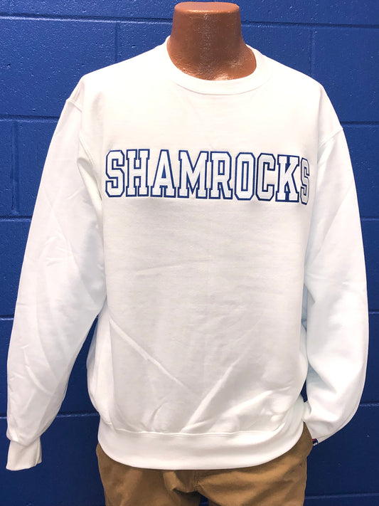 White SHAMROCKS Versa Twill Crewneck